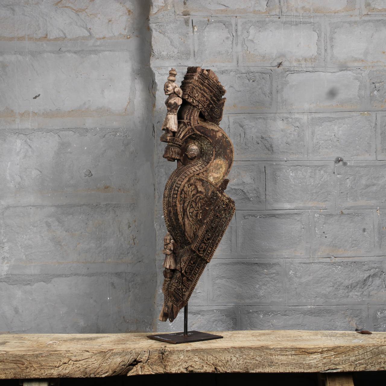 Carved Wooden Temple Bracke