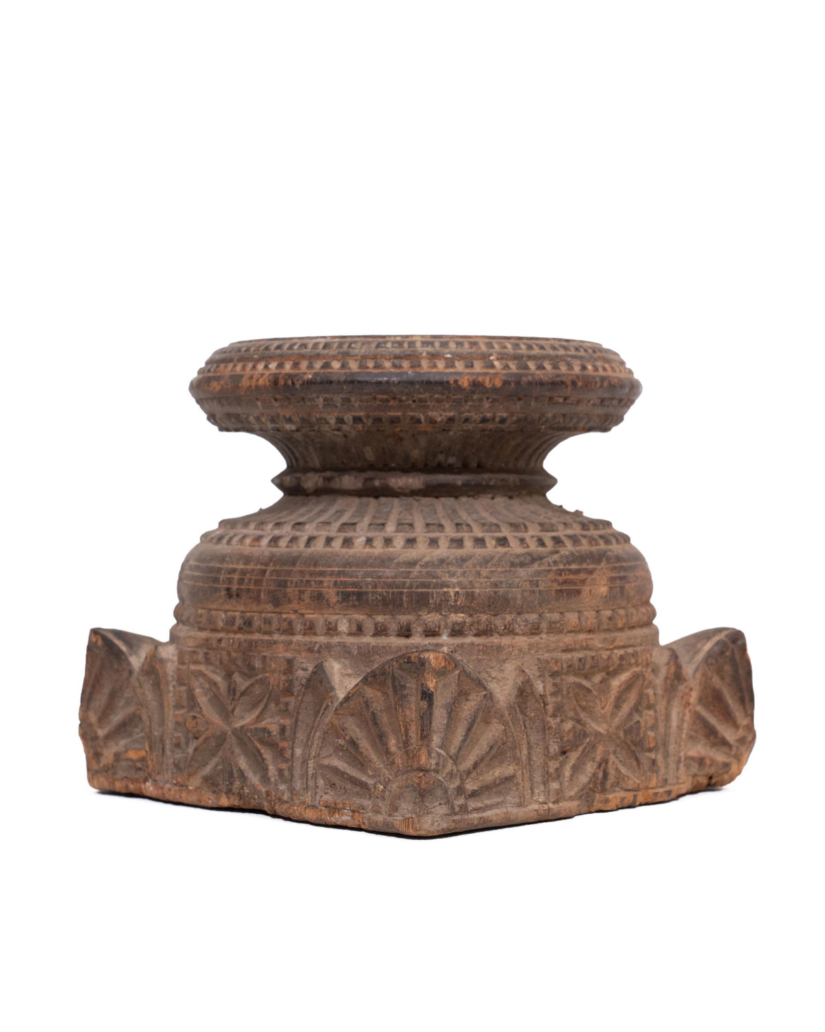 WOODEN SEEDER CANDLE STAND originally old seeder | Kanoochoo