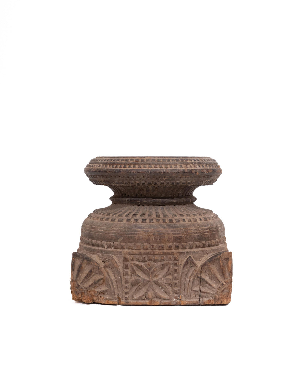 WOODEN SEEDER CANDLE STAND originally old seeder | Kanoochoo