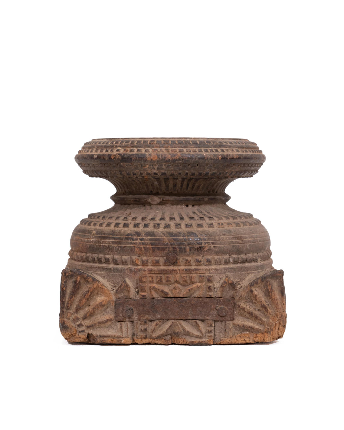 WOODEN SEEDER CANDLE STAND originally old seeder | Kanoochoo