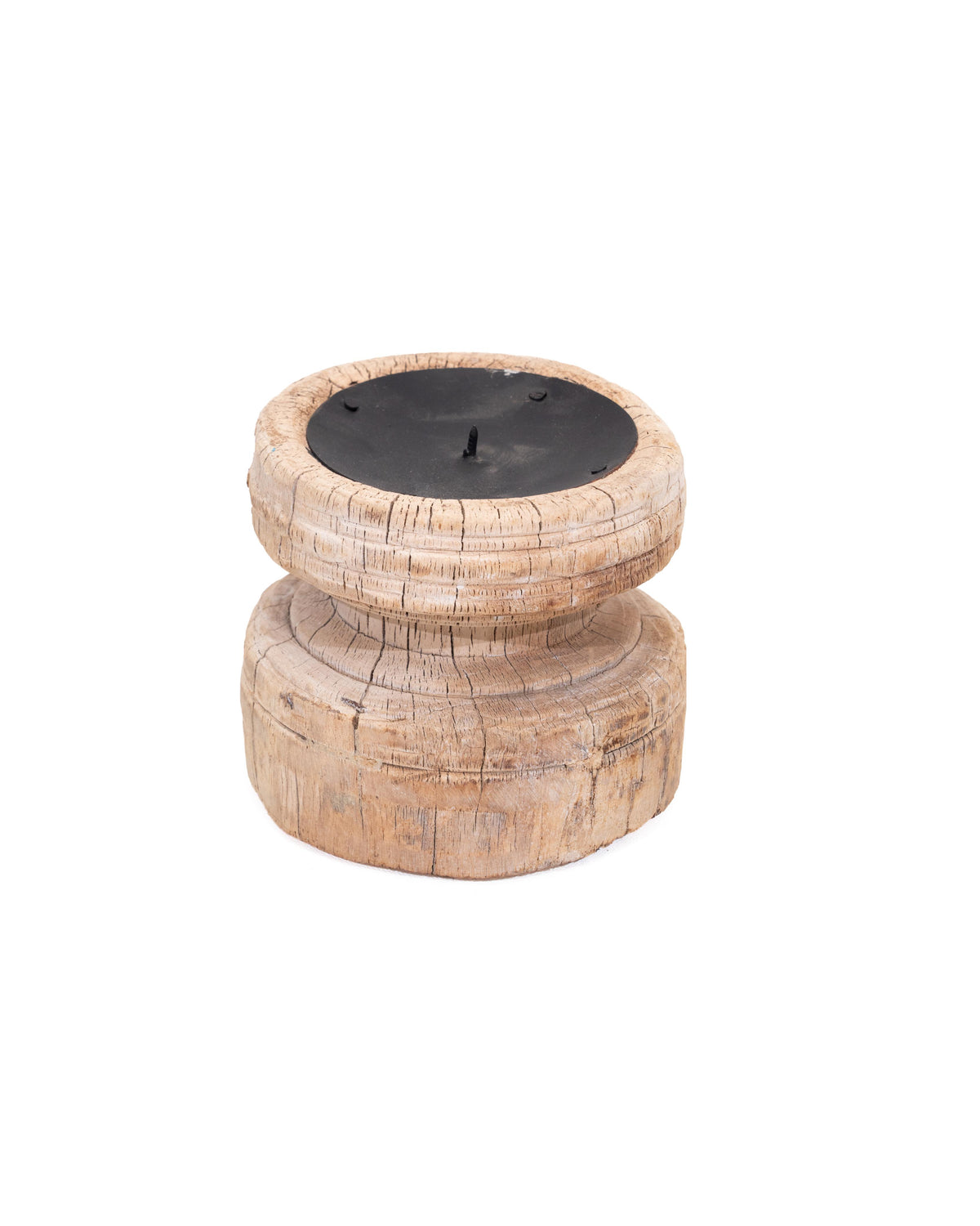 WOODEN SEEDER CANDLE STANDS originally old seeder, bleach finish | Kanoochoo