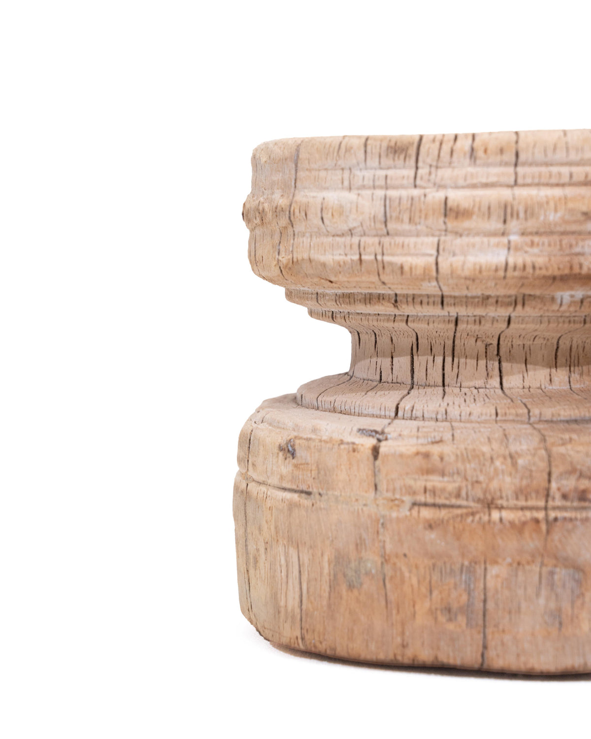 WOODEN SEEDER CANDLE STANDS originally old seeder, bleach finish | Kanoochoo