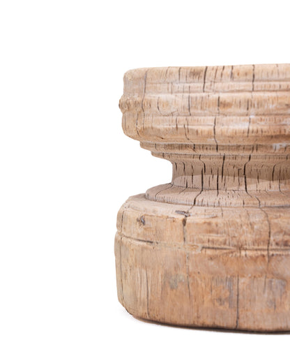 WOODEN SEEDER CANDLE STANDS originally old seeder, bleach finish | Kanoochoo