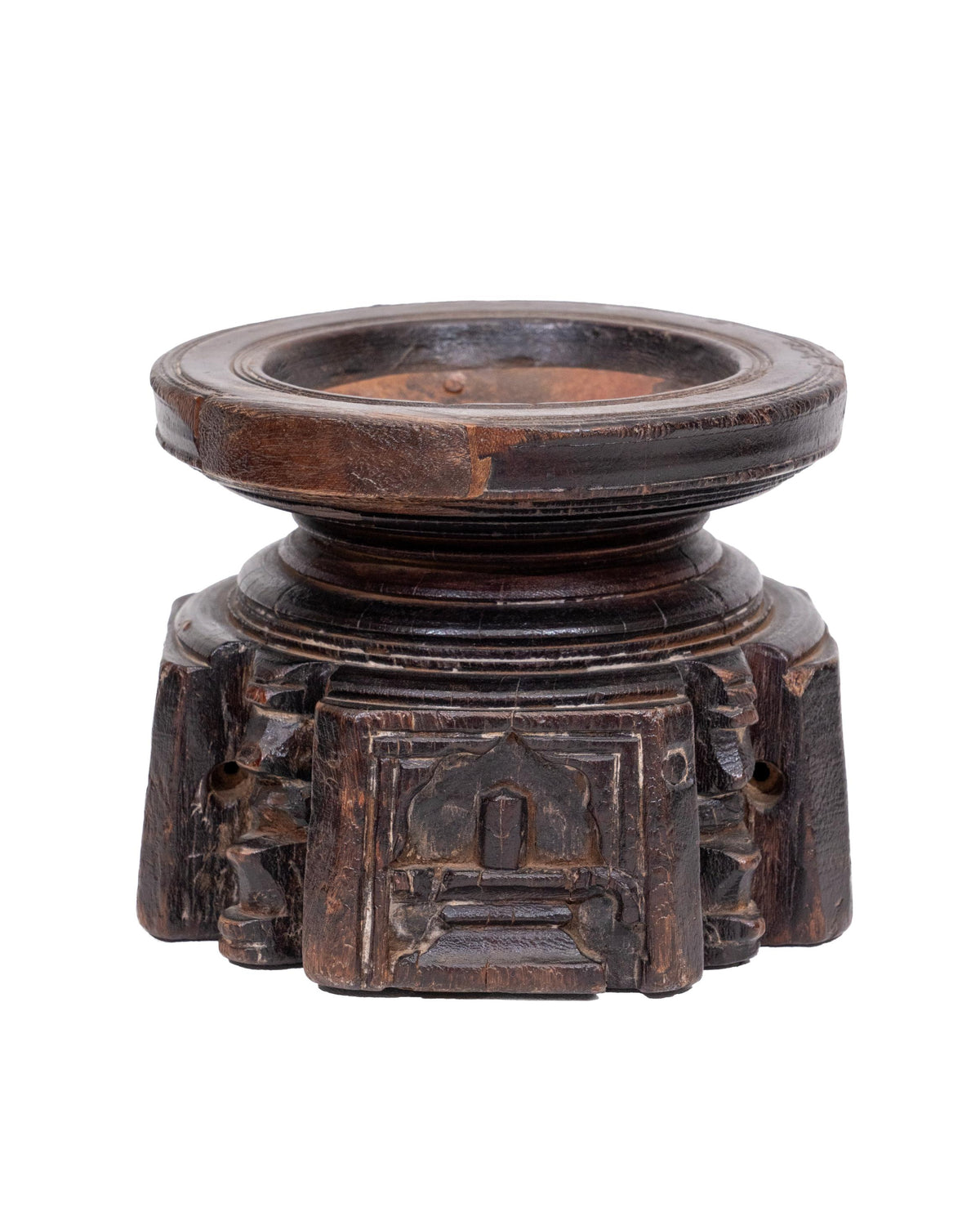 WOODEN SEEDER CANDLE STAND originally old seeder | Kanoochoo