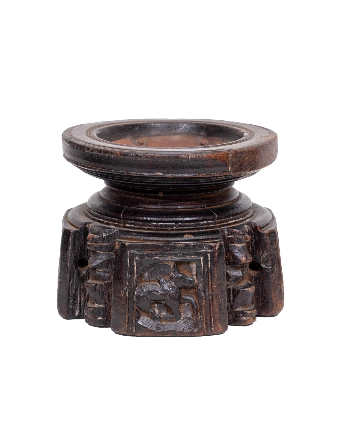 WOODEN SEEDER CANDLE STAND originally old seeder | Kanoochoo