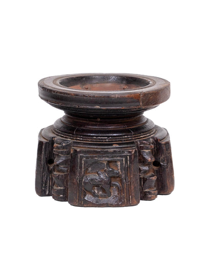 WOODEN SEEDER CANDLE STAND originally old seeder | Kanoochoo