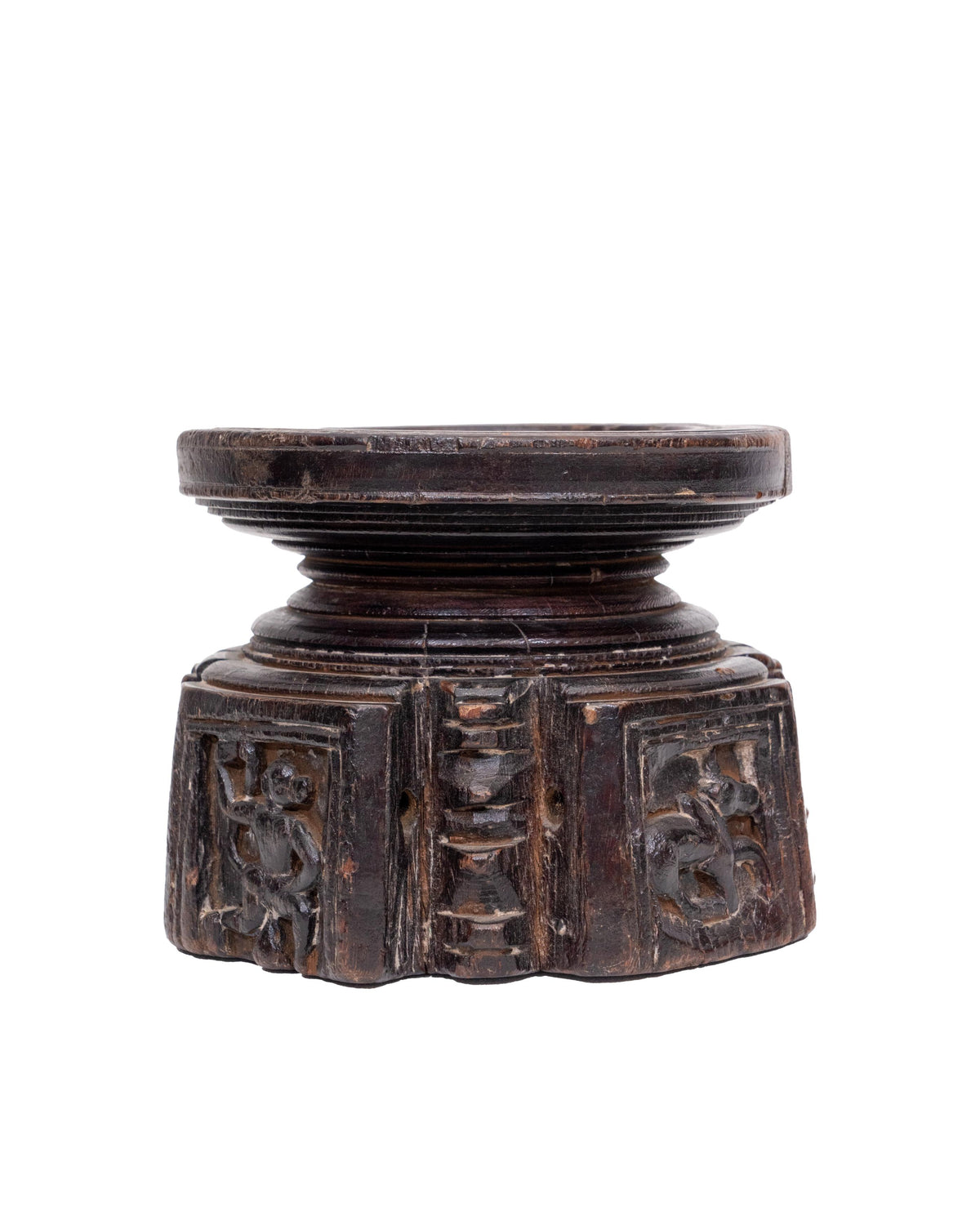 WOODEN SEEDER CANDLE STAND originally old seeder | Kanoochoo