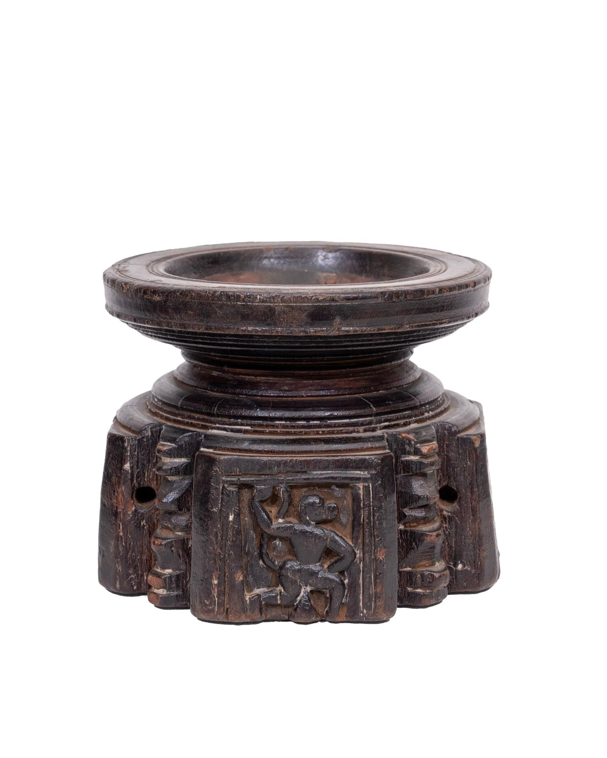 WOODEN SEEDER CANDLE STAND originally old seeder | Kanoochoo