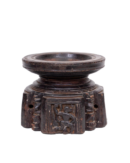 WOODEN SEEDER CANDLE STAND originally old seeder | Kanoochoo