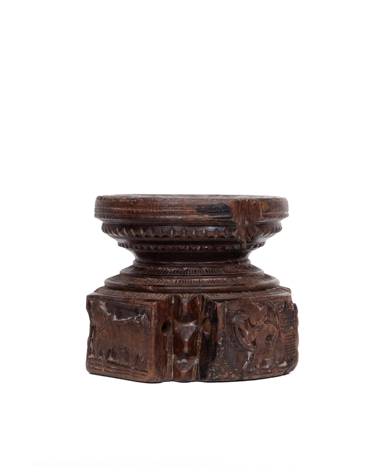 WOODEN SEEDER CANDLE STAND originally old seeder | Kanoochoo