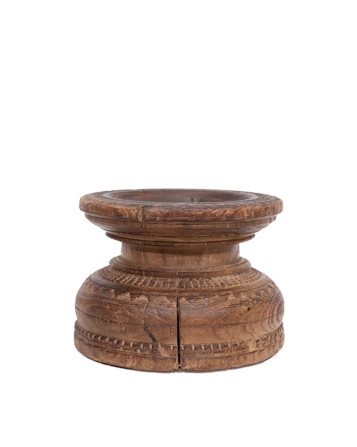 WOODEN SEEDER CANDLE STAND originally old seeder | Kanoochoo