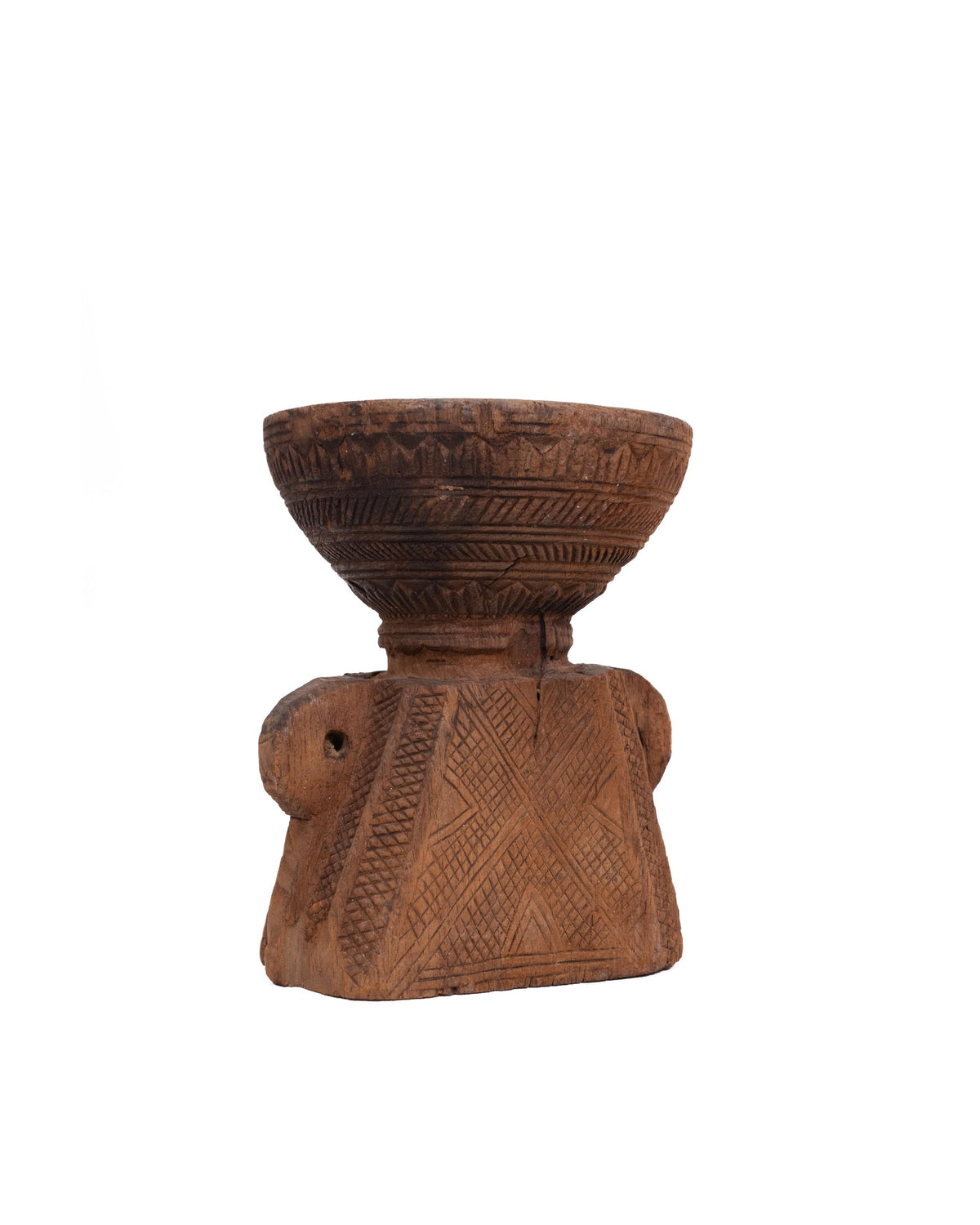 WOODEN SEEDER CANDLE STAND originally old seeder | Kanoochoo