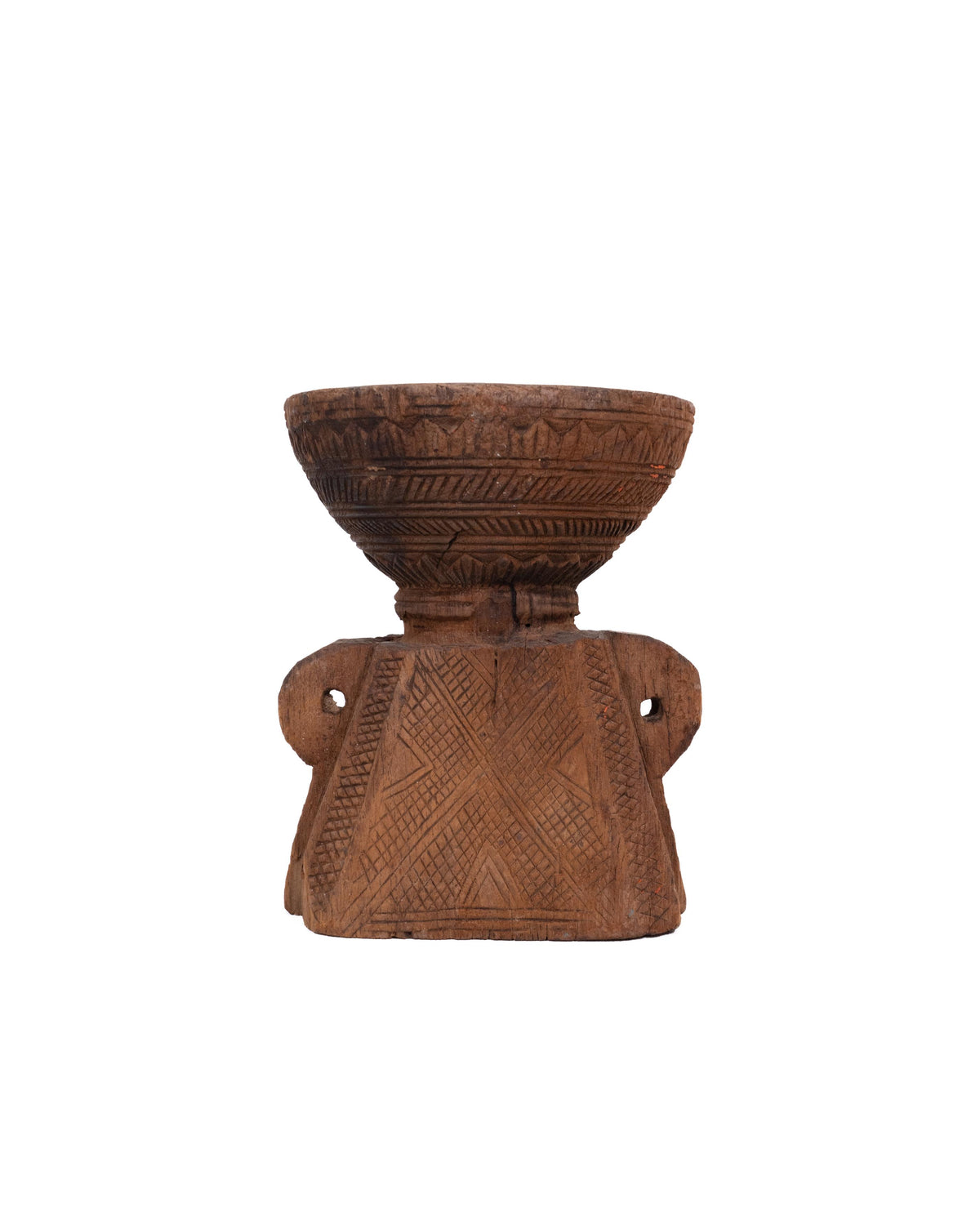 WOODEN SEEDER CANDLE STAND originally old seeder | Kanoochoo