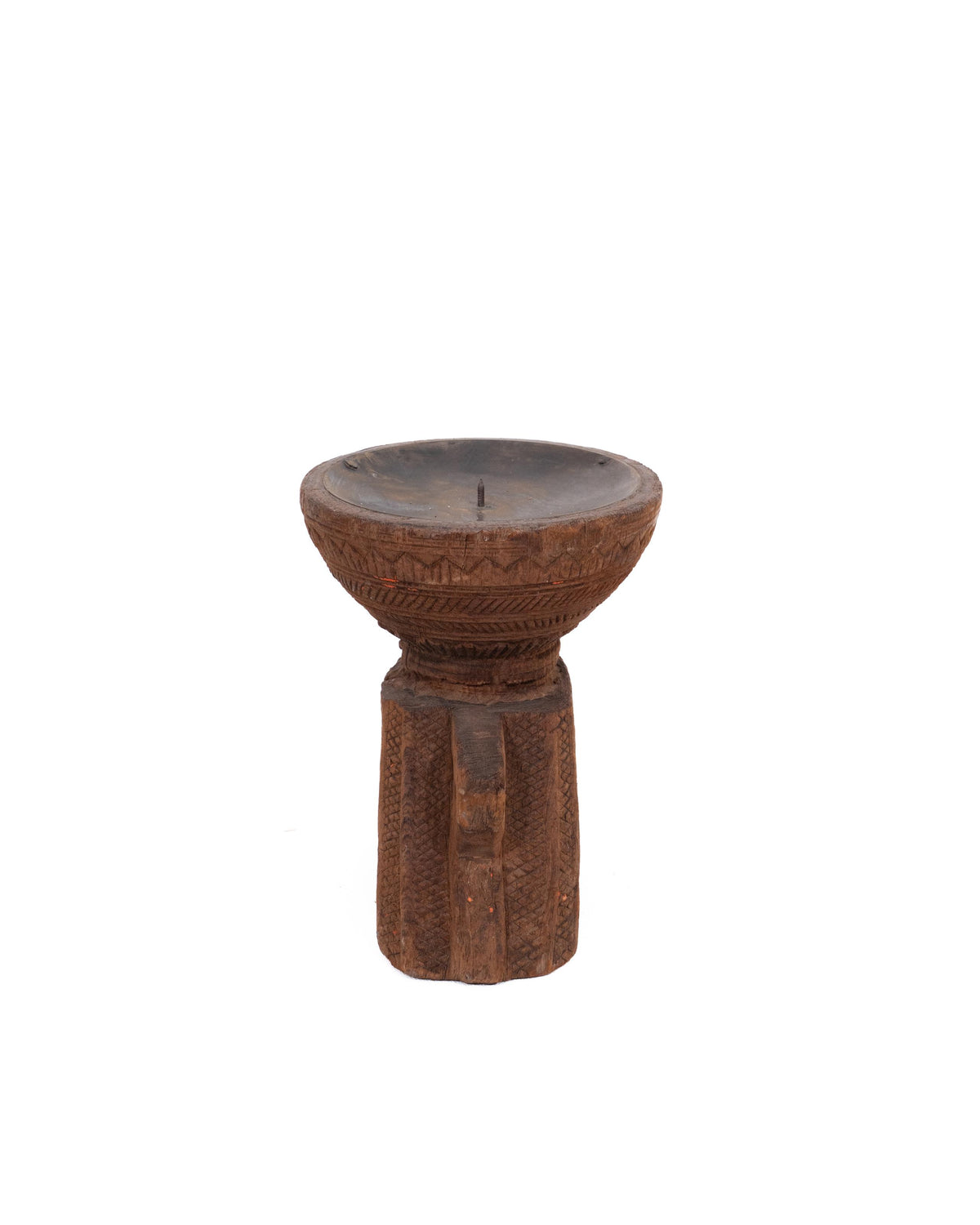 WOODEN SEEDER CANDLE STAND originally old seeder | Kanoochoo