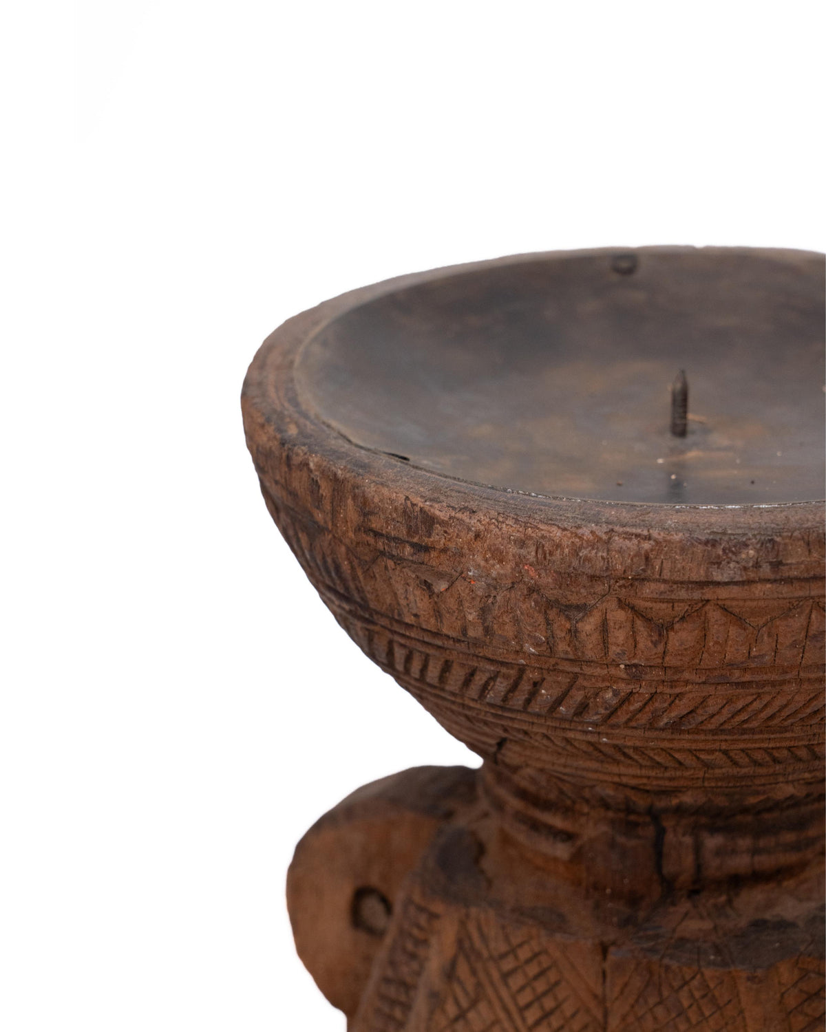 WOODEN SEEDER CANDLE STAND originally old seeder | Kanoochoo