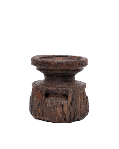 WOODEN SEEDER CANDLE STAND originally old seeder | Kanoochoo