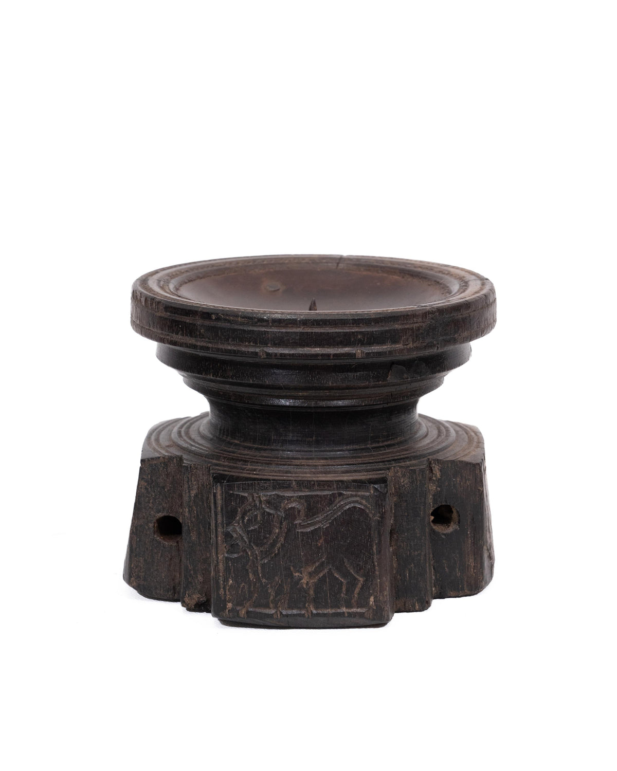 WOODEN SEEDER CANDLE STAND originally old seeder | Kanoochoo