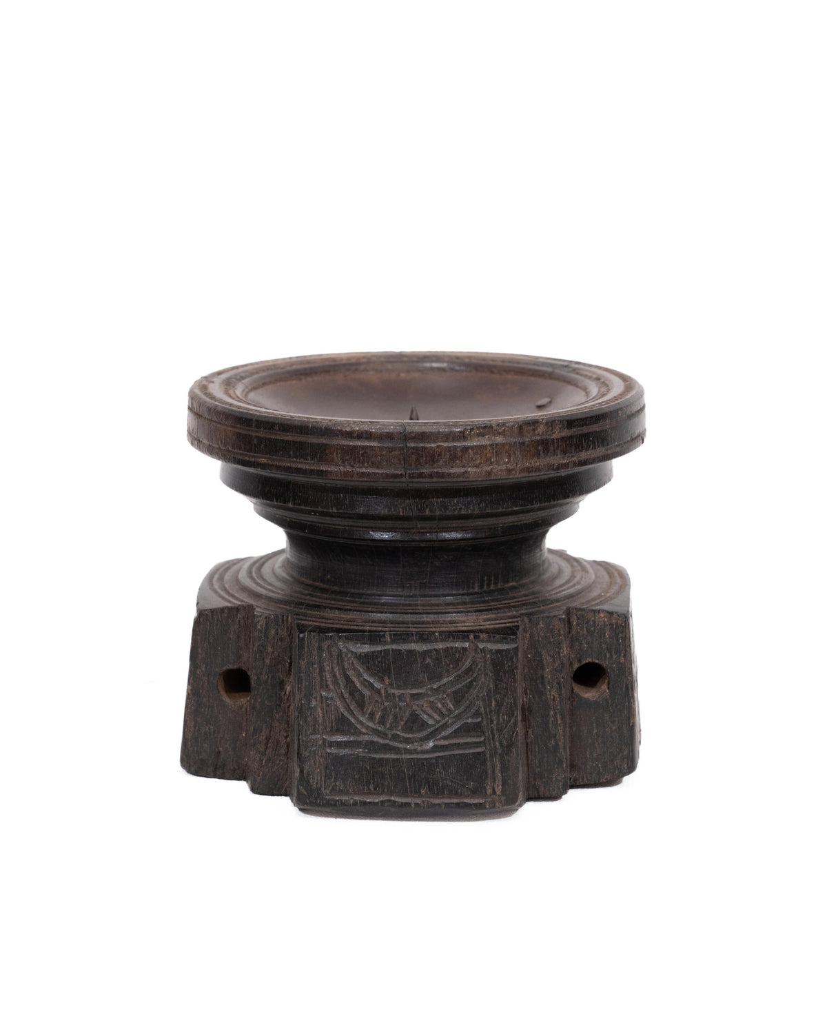 WOODEN SEEDER CANDLE STAND originally old seeder | Kanoochoo