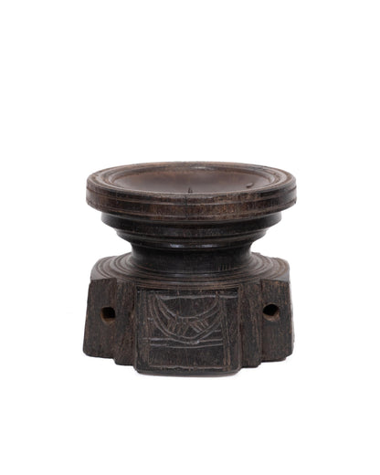 WOODEN SEEDER CANDLE STAND originally old seeder | Kanoochoo