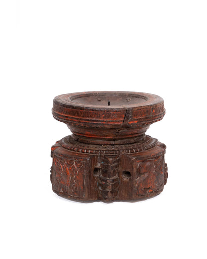 WOODEN SEEDER CANDLE STAND originally old seeder | Kanoochoo