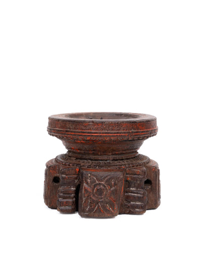 WOODEN SEEDER CANDLE STAND originally old seeder | Kanoochoo