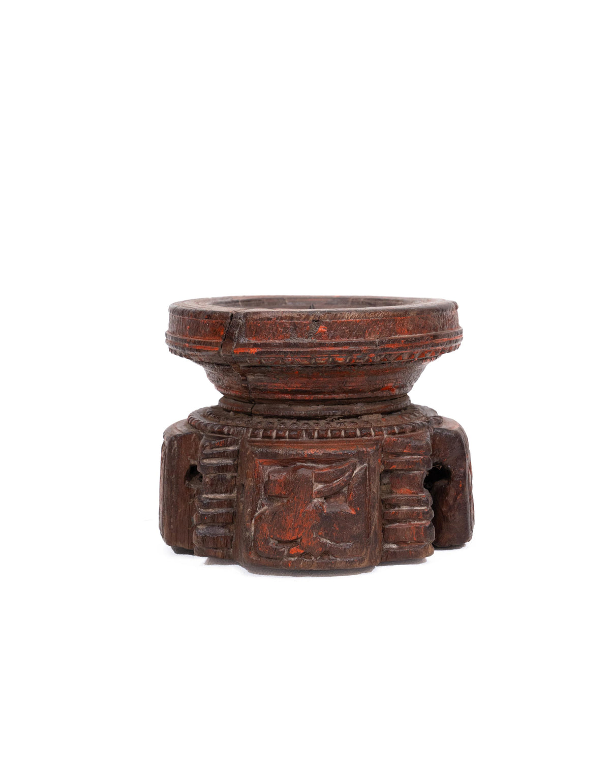 WOODEN SEEDER CANDLE STAND originally old seeder | Kanoochoo