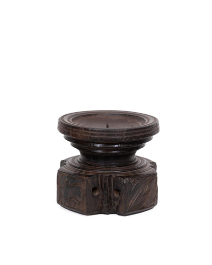 WOODEN SEEDER CANDLE STAND originally old seeder | Kanoochoo