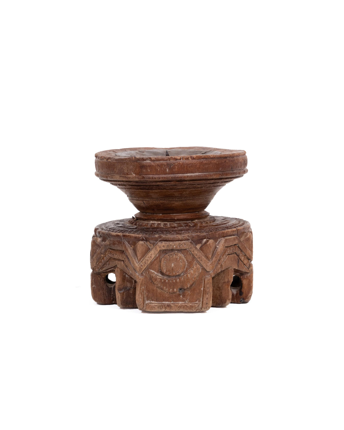 WOODEN SEEDER CANDLE STAND originally old seeder | Kanoochoo